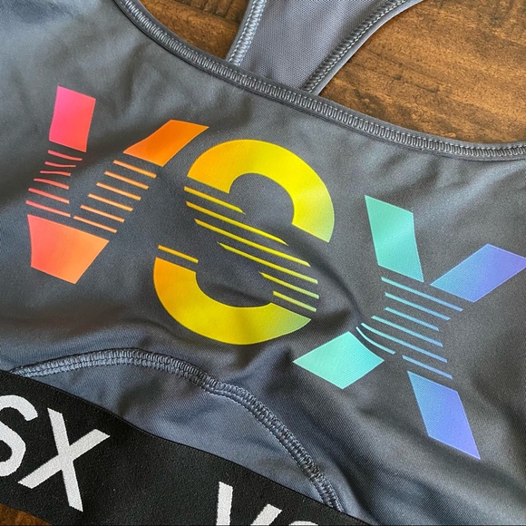 New VSX Victoria’s Secret The Player Sports Bra Dark Gray Size Large - Picture 3 of 7